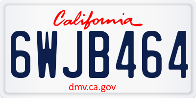 CA license plate 6WJB464