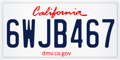 CA license plate 6WJB467