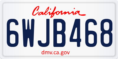CA license plate 6WJB468