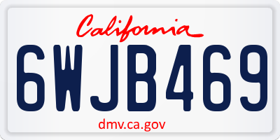 CA license plate 6WJB469