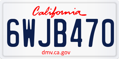 CA license plate 6WJB470