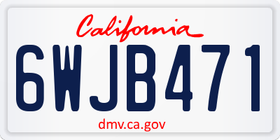 CA license plate 6WJB471