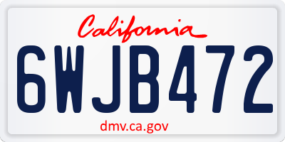CA license plate 6WJB472