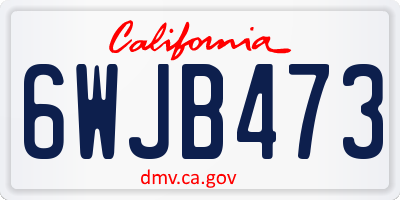 CA license plate 6WJB473