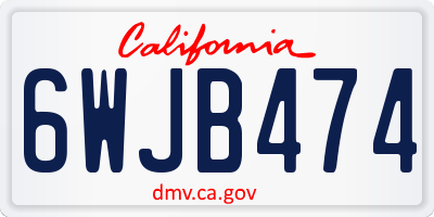 CA license plate 6WJB474