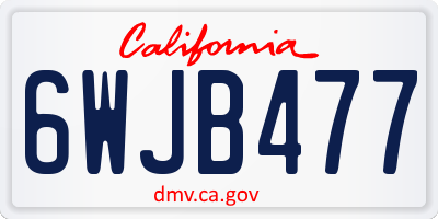 CA license plate 6WJB477