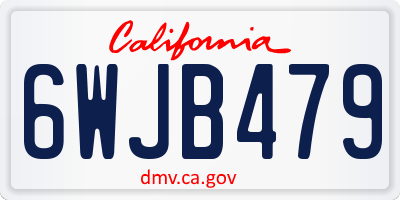CA license plate 6WJB479