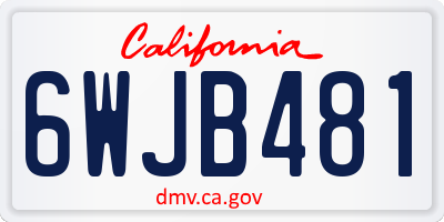 CA license plate 6WJB481