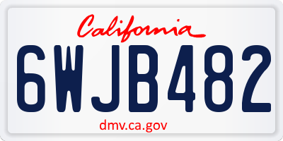 CA license plate 6WJB482