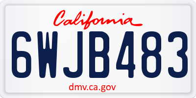 CA license plate 6WJB483