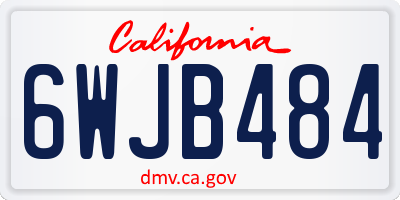 CA license plate 6WJB484