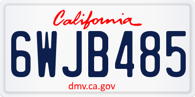 CA license plate 6WJB485