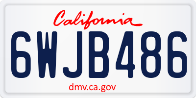 CA license plate 6WJB486