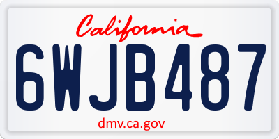 CA license plate 6WJB487