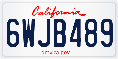 CA license plate 6WJB489
