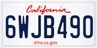 CA license plate 6WJB490