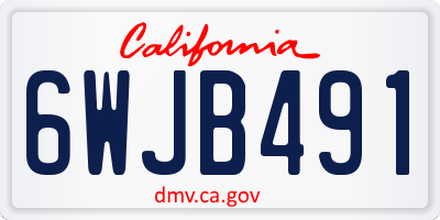CA license plate 6WJB491