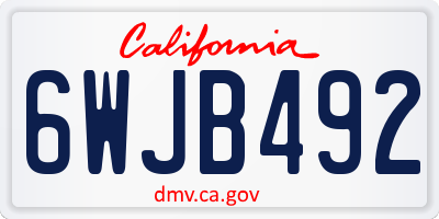 CA license plate 6WJB492
