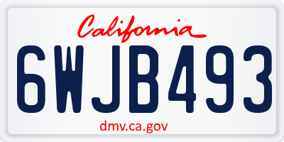 CA license plate 6WJB493
