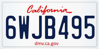 CA license plate 6WJB495