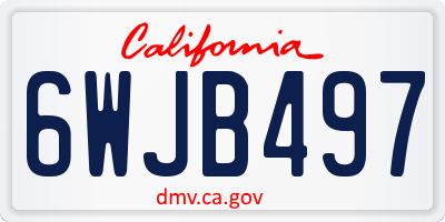 CA license plate 6WJB497