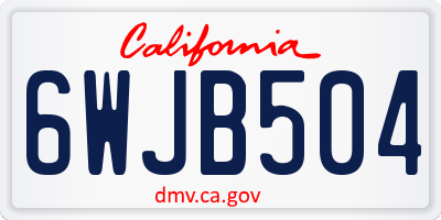 CA license plate 6WJB504