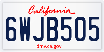 CA license plate 6WJB505