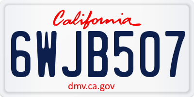 CA license plate 6WJB507