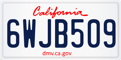 CA license plate 6WJB509