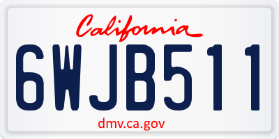 CA license plate 6WJB511