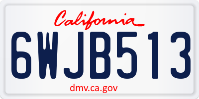 CA license plate 6WJB513