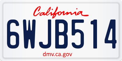 CA license plate 6WJB514