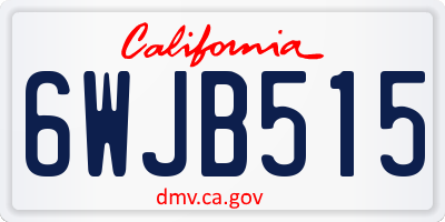 CA license plate 6WJB515