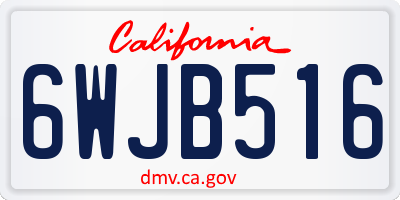 CA license plate 6WJB516