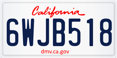 CA license plate 6WJB518