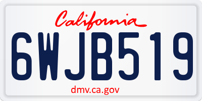 CA license plate 6WJB519