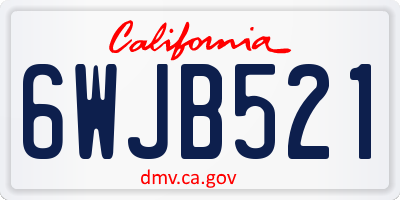 CA license plate 6WJB521