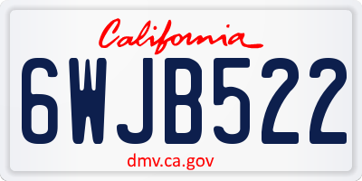 CA license plate 6WJB522