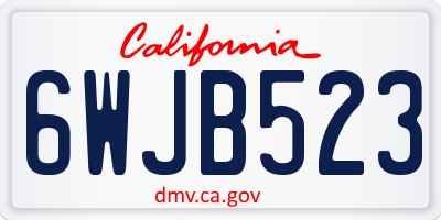 CA license plate 6WJB523
