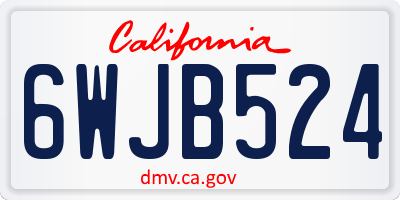 CA license plate 6WJB524