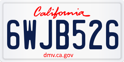 CA license plate 6WJB526