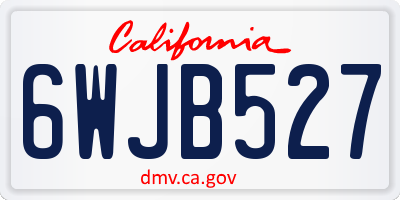 CA license plate 6WJB527