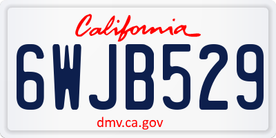 CA license plate 6WJB529