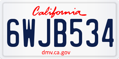 CA license plate 6WJB534