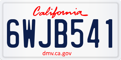 CA license plate 6WJB541