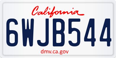 CA license plate 6WJB544