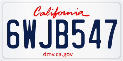 CA license plate 6WJB547