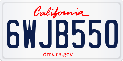 CA license plate 6WJB550