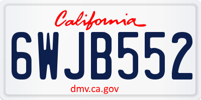 CA license plate 6WJB552