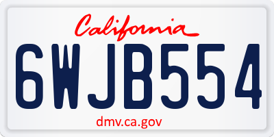 CA license plate 6WJB554